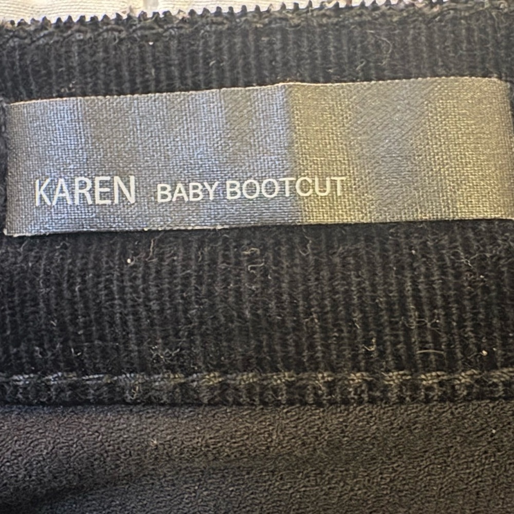 KUT from the Kloth Karen Bootcut Corduroy Jeans Black Minimalist Chic Pants Sz 8 - Picture 9 of 13
